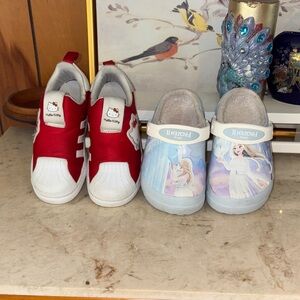 Hello Kitty Red Sneakers/ Disney’s crocs bundle